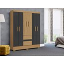 Ver imagem 1 de Guarda Roupa Casal 6 Portas 2 Gavetas com Pés Coimbra Aramóveis