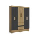 Ver imagem 2 de Guarda Roupa Casal 6 Portas 2 Gavetas com Pés Coimbra Aramóveis