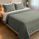 Ver imagem 2 de Kit Cobre Leito Queen Liso Stripes Herb - Soft Dream - 2,40x2,60m