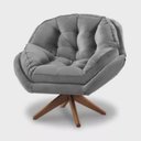 Ver imagem 1 de Poltrona Decorativa Califórnia com Base Giratória Veludo - Ssx Multicoisas Cor Cinza