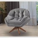 Ver imagem 3 de Poltrona Decorativa Califórnia com Base Giratória Veludo - Ssx Multicoisas Cor Cinza