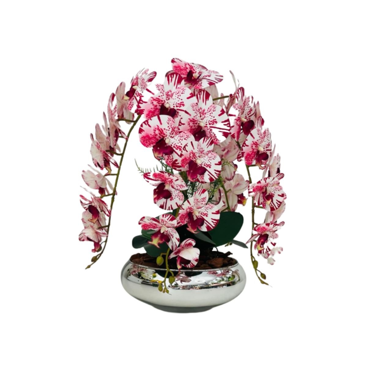 Arranjo De Flores Orquídeas 3D Toque Real Com Vaso - Cris - 2