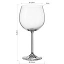Ver imagem 2 de Bohemia Natalia Maxima Taça Vinho 22x10x10cm 570ml Cristal Transp 6pç