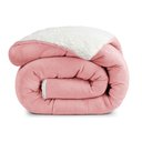 Ver imagem 1 de Edredom Coberdrom Esquimó Queen Sherpa Toque Lã Carneiro - Rosa - 100% Poliéster