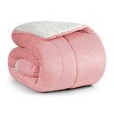 Ver imagem 2 de Edredom Coberdrom Esquimó Queen Sherpa Toque Lã Carneiro - Rosa - 100% Poliéster