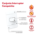 Ver imagem 2 de 5 Unidades Conjunto Interruptor Modelo Campainha 1 Tecla 10a Tam. 4''x2'' Branco Durín
