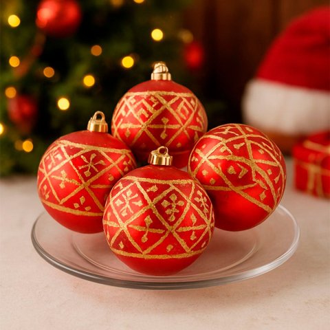 Bolas Natalinas Vermelha Enfeite Árvore Natal Kit 18pçs 70mm