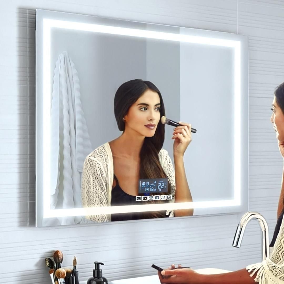 Espelho Iluminado Inteligente 70x90cm Touch-screen, Music Player, Compatível com Alexa 4000k Branco - 1