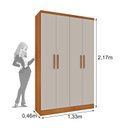 Ver imagem 3 de Quarto Infantil Completo com Guarda Roupa Cômoda e Cama 100% MDF Harmonia Yescasa Bege/Cinamomo/Off