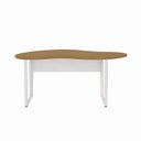 Ver imagem 4 de Mesa Escrivaninha Orgânica Linear 173cm x 94cm Pés Metal para Escritório Home Office F5 Corporate Marrom/Macadâmia com Branco