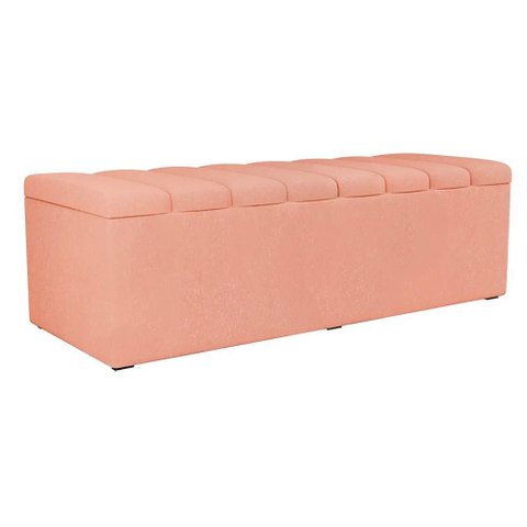 Recamier Calcadeira Bau 140 Cm Dalia Linho Rose Artte
