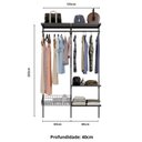Ver imagem 3 de Closet Aberto Modulado para Solteiro 125cm Aria Preto