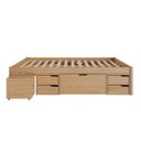 Ver imagem 6 de Cama Queen Multifuncional Madeira Maciça 6 Gavetas Charme  Natural Pine