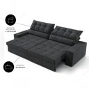 Ver imagem 6 de Sofá com Chaise Medelín 5 Lugares Retrátil e Reclinável 275cm Preto Cia Lar Móveis