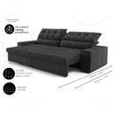 Ver imagem 2 de Sofá com Chaise Medelín 5 Lugares Retrátil e Reclinável 275cm Preto Cia Lar Móveis