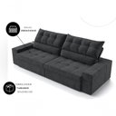 Ver imagem 3 de Sofá com Chaise Medelín 5 Lugares Retrátil e Reclinável 275cm Preto Cia Lar Móveis