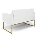Ver imagem 5 de Sofá Namoradeira Base Industrial Dourado Marisa Corino D03 - D\'rossi Cor Branco