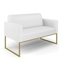 Ver imagem 1 de Sofá Namoradeira Base Industrial Dourado Marisa Corino D03 - D\'rossi Cor Branco