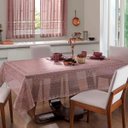 Ver imagem 1 de Toalha de Mesa Interlar Renda 100% Poliéster Retangular Color 150m X 220m 6 Lugares Rose
