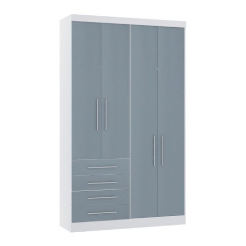 Guarda Roupa Dormitório Modulado Alpes 4 Portas 4 Gavetas - Módulo Luciane:azul