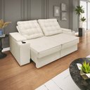 Ver imagem 1 de Sofá 2,30m Retrátil e Reclinável com Usb – Grande, Confortável e Moderno para Sala de Estar:bege