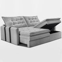 Ver imagem 5 de Sofá Baú sem Caixa Retrátil 2,00m Softgel Petit Boucle Cinza Claro Cama Inbox
