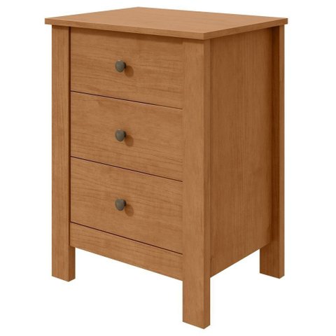 Mesa de Cabeceira 3 Gavetas Maggiore New - Lp - Rei de Casa Amendoa Clean