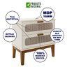 Mesa de Cabeceira 2 Gavetas Santorini Off White 60 Cm Palhinha Indiana - 2