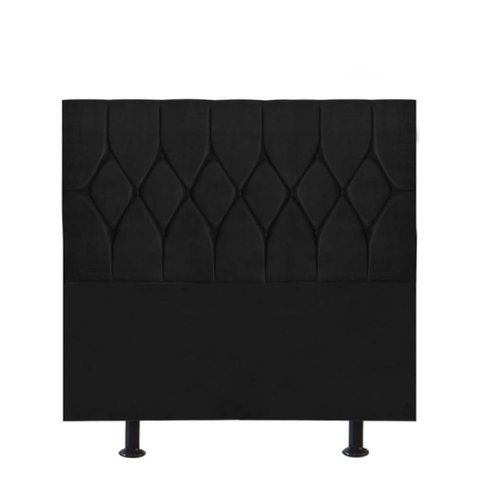 Cabeceira Estofada Cama Box Solteiro 90cm Istambul Corino Preto- Mabe Magazine
