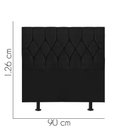 Ver imagem 3 de Cabeceira Estofada Cama Box Solteiro 90cm Istambul Corino Preto- Mabe Magazine