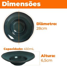 Pratos para Massa de Cerâmica Stoneware Orgânico Oceano 4 Peças - Porto Brasil - 2