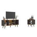 Ver imagem 4 de Conjunto Sala de Estar Tóquio 2 Peças, Rack para TV e Mesa Apoio Cor Grafite/Lamina Mel C00D1350MA15