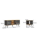 Ver imagem 3 de Conjunto Sala de Estar Tóquio 2 Peças, Rack para TV e Mesa Apoio Cor Grafite/Lamina Mel C00D1350MA15