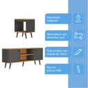 Ver imagem 5 de Conjunto Sala de Estar Tóquio 2 Peças, Rack para TV e Mesa Apoio Cor Grafite/Lamina Mel C00D1350MA15