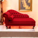 Ver imagem 2 de Recamier Divã Namoradeira Larissa 185cm Esquerdo de Quem Senta Corano Vermelho - Incasa Decor
