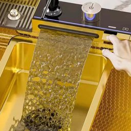 Cuba Inteligente Gourmet Cozinha Pia Premium Inox C/ Torneira Lavador Copos Multifuncional Dourado - 4