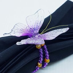Porta Guardanapo Borboleta 4 Peças Premium Roxo - 3