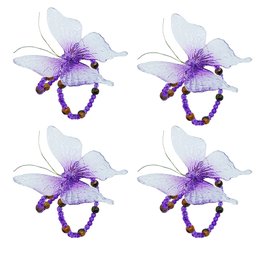 Porta Guardanapo Borboleta 4 Peças Premium Roxo - 1