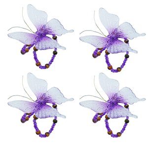 Porta Guardanapo Borboleta 4 Peças Premium Roxo