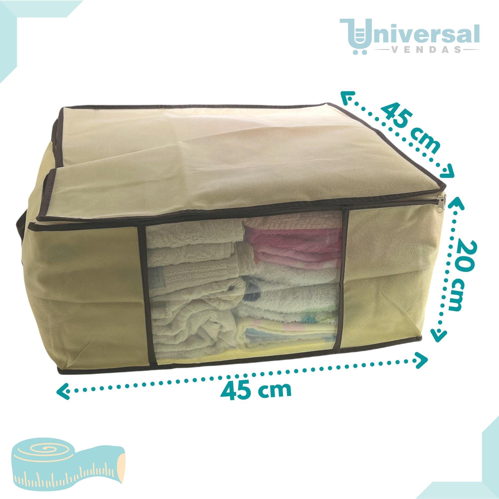 Kit 6 Caixa Organizadora Roupas Multiuso Toalha Lençóis Roupa De Cama Em TNT Dobrável 45x45x20cm - 3