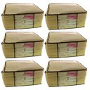 Ver imagem 1 de Kit 6 Caixa Organizadora Roupas Multiuso Toalha Lençóis Roupa De Cama Em TNT Dobrável 45x45x20cm