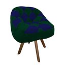 Ver imagem 2 de Poltrona Paloma Escritório Sala Giratória Madeira Suede Verde e Suede Azul Marinho - Dominic Decor