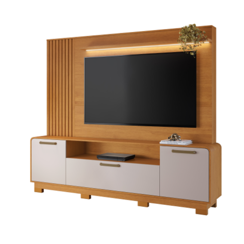 Home Apego para TV até 65" com LED e 3 Portas Cinamomo-Off