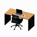 Ver imagem 4 de Escrivaninha 1,50m X 0,70m Pé Painel e Cadeira Diretor F5 Cor:freijó com Preto
