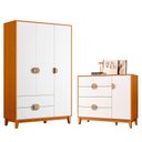 Ver imagem 1 de Quarto Completo Guarda Roupa e Cômoda Ipê em Mdf