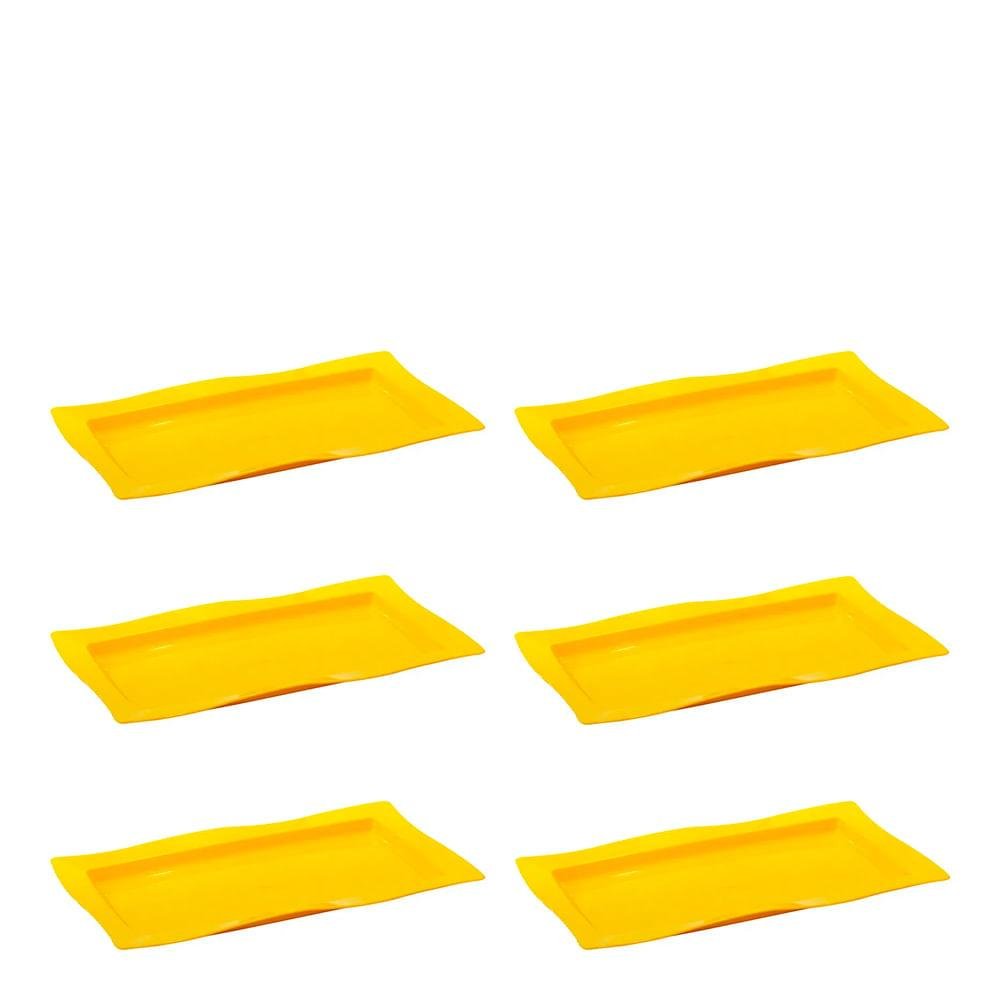 Conjunto de Saladeira Moove Rasa 3l 6 Peças Amarelo em Polipropileno Linha Tropical Vem