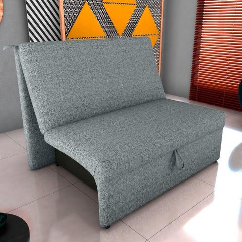 Sofá Cama Dominion 2 Lugares Reclinável 113cm Cinza