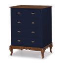 Ver imagem 1 de Cômoda de Madeira 4 Gavetas Pés Luiz Xv 60816 Hannover Linz Móveis - Azul Petróleo/imbuia
