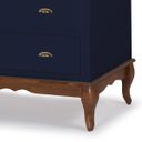 Ver imagem 3 de Cômoda de Madeira 4 Gavetas Pés Luiz Xv 60816 Hannover Linz Móveis - Azul Petróleo/imbuia