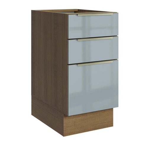 Balcão de Cozinha 40 Cm 3 Gavetas (sem Tampo) Rustic/cinza Lux Madesa Rustic/cinza